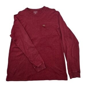 Outdoor Pendleton Long Sleeve Pocket Tee Mens Large Burgundy Heathered  *